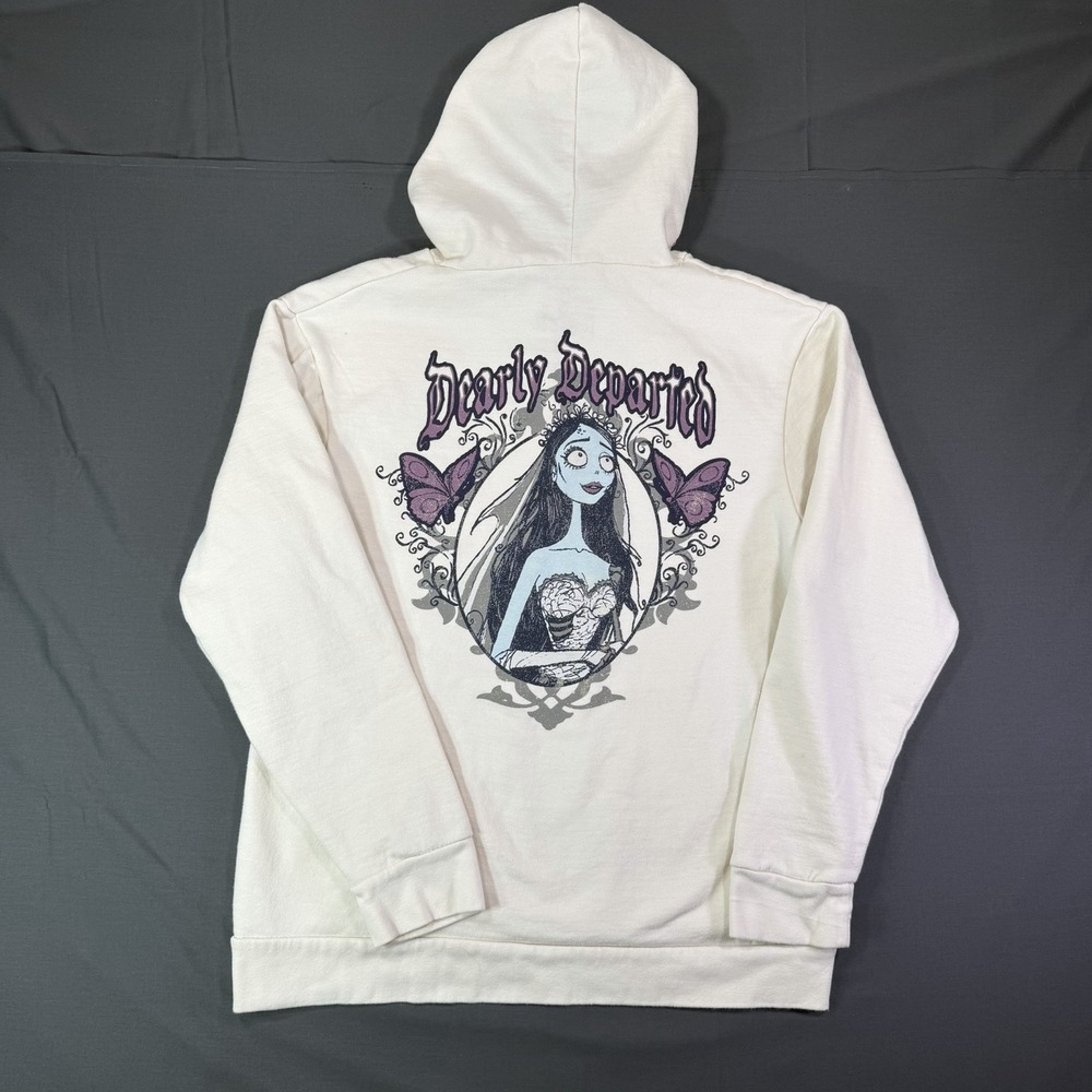 Tim Burton's Corpse Bride Beige Hoodie "Dearly Departed" - Large